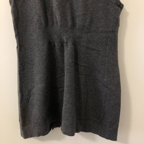 Style&Co. Ruffle Sleeveless Long Sweater Cardigan Vest Charcoal Gray Size Small - Picture 7 of 9